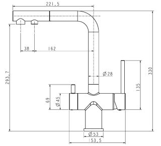 Смеситель для кухни Paulmark Serpentine Se213222-GRS серый дым